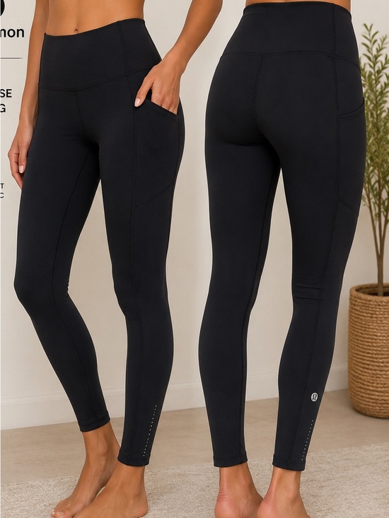 lululemon athletica Pants - Lululemon Align High Rise Leggings Black Side Pockets